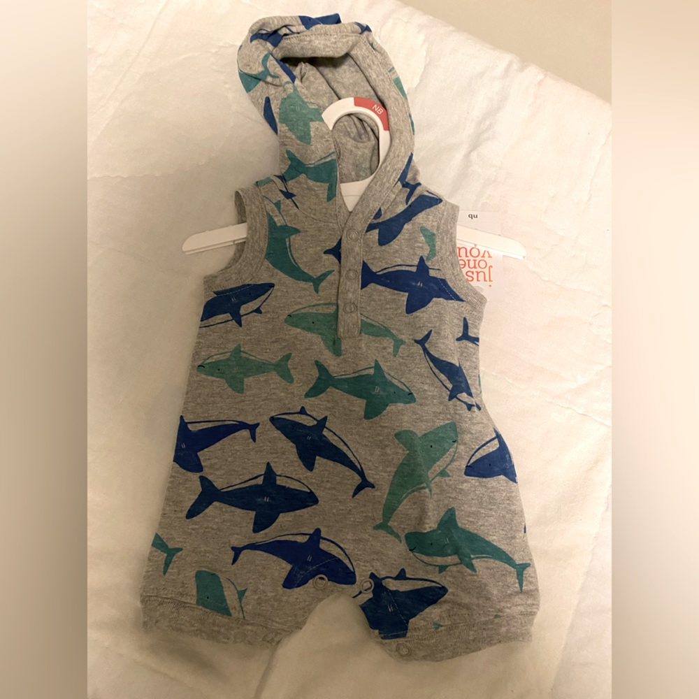 Romper with shark print